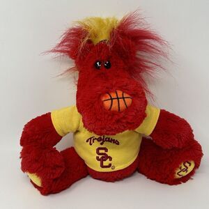 University Southern CA USC Trojans Fuzzhead Wig Bear Red Yellow Basketball Fan